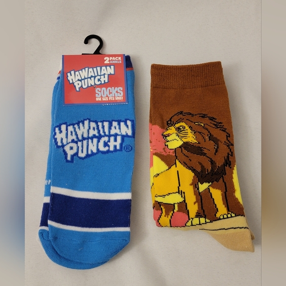 Disney Other - 2 Pair Of Socks Disney Lion King & Hawaiian Punch Socks OS